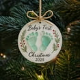 thumbnail image 5 of First Christmas Ornament 2025, Personalized Footprint Baby's First Christmas 2025 2D Sea Glass Ornament, Custom Baby 1st Christmas Ornaments, New Born Baby Gift, for New Dad, New Mom, 5 of 9