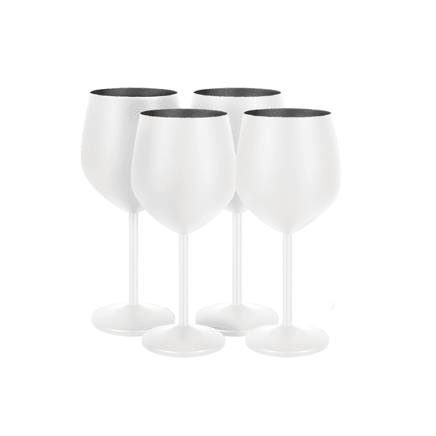 Juego de 4 Copas de Vino de Acero Inoxidable 18 oz - Resistentes y Elegantes, Perfectas para Vino, Cócteles y Eventos al Aire Libre