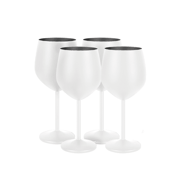 Juego de 4 Copas de Vino de Acero Inoxidable 18 oz - Resistentes y Elegantes, Perfectas para Vino, Cócteles y Eventos al Aire Libre