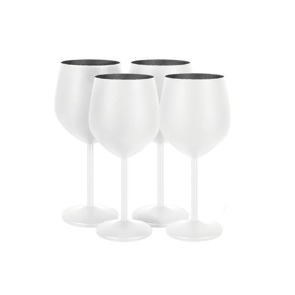 Juego de 4 Copas de Vino de Acero Inoxidable 18 oz - Resistentes y Elegantes, Perfectas para Vino, Cócteles y Eventos al Aire Libre