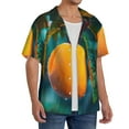 thumbnail image 2 of Naloa Mango In The Rain Men's Loose Fit Cuban Collar Short-Sleeve Shirt, Hawaiian Shirts, Mens Shirts Casual for Everyday Wear Outings-Small, 2 of 5