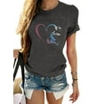 thumbnail image 1 of Innerwin T-Shirt Summer Ladies Tee Sport Short Sleeve Loose Fit Tops Deep Gray M, 1 of 2