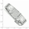thumbnail image 2 of Beautiful Sterling Silver Rhod. Plated Text. w/Safety Hinged Child's Bangle, 2 of 2