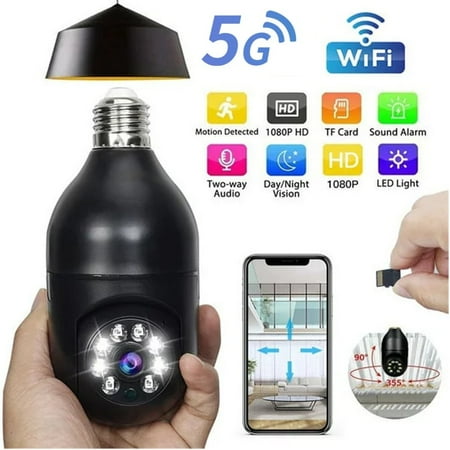 

KEINXS Light Bulb Camera for Home Security 1080P Wireless WiFi Security Cameras 2.4Hz Pan Tilt E27 Light Bulb Camera WiFi Outdoor
