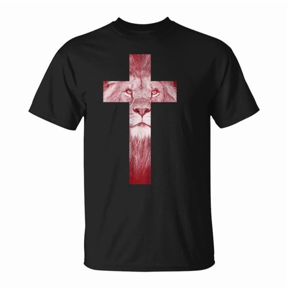 Cool Lion Of Judah Nice Cross Jesus Christians Men Women TShirt
