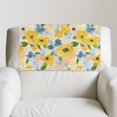 thumbnail image 5 of COEQINE Sofa Headrest Covers Washable PU Leather Recliner Headrest Cover Furniture Slipcover with Adhesive Backed Hook and Loop Straps for Home Decor, 17x27 Inch, Yellow Flower, 5 of 7