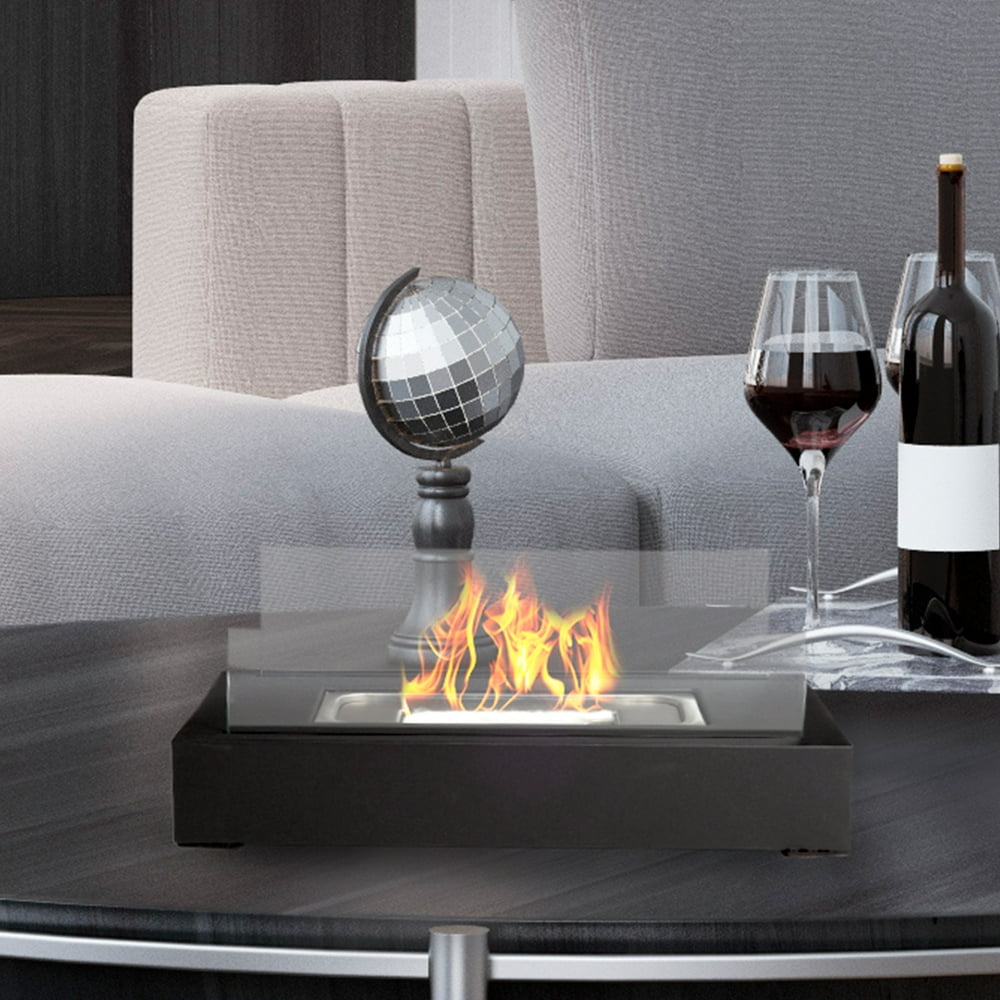 Bio Ethanol Ventless FireplaceTabletop Rectangular Real Flame