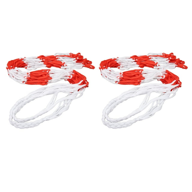 Bolsa grande de nailon para pelotas deportivas, 2 unidades, ventilada, color rojo y blanco, para baloncesto, voleibol y béisbol.