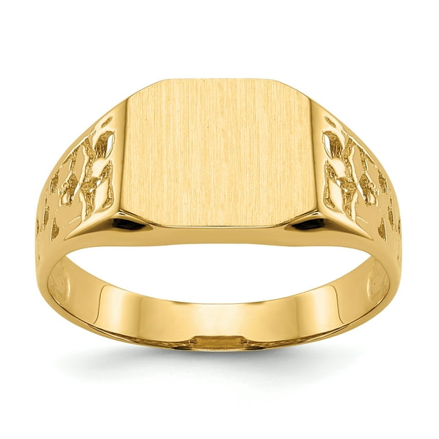 14k Yellow Gold 9.0x10.5mm Mens Signet Ring Man For Dad Mens For Him