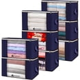 thumbnail image 1 of Set de 8 Bolsas Organizadoras Bluelander para Ropa, Mantas, Edredones, Cobijas, con Asa Reforzada, Azul Marino, 1 of 5