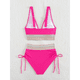 thumbnail image 4 of Bikini de Dos Piezas para Mujer, Cintura Alta, Cuello Halter, Traje de Baño, Rosa, Rojo, Talla S, 4 of 7