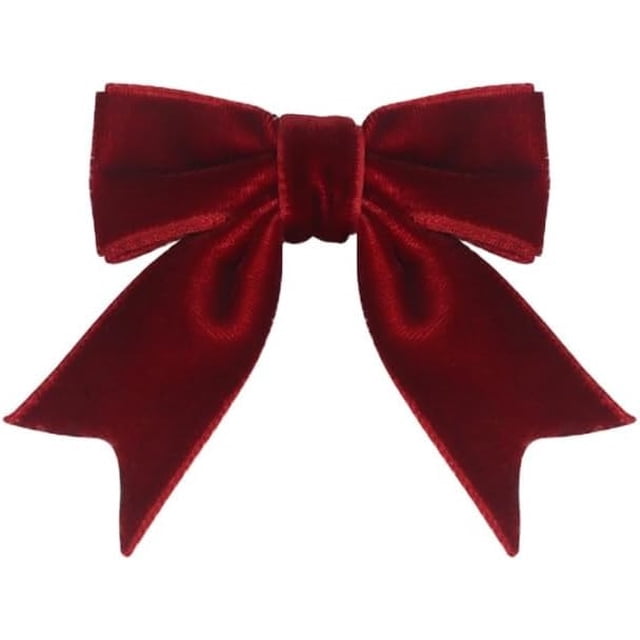 Luiuiu Red Small Velvet Bows for Christmas Tree, 2 Inch Small Velvet Ribbon Bows for Gift Wrapping, Mini Bows for Crafts, Bow Decorations for Party Baby Shower Birthday Wedding (1pc)