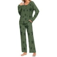 thumbnail image 6 of Censtreet Women's Pajama Set, 2 Piece Lounge Outfits Button-Down Sleepwear Long Sleeve With Pockets Ladies Pjs, 6 of 7