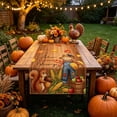 thumbnail image 5 of BUDAO00 Fall Thanksgiving Table Runner, Scarecrow Linen Table Runner with Autumn Harvest Blessings Print, 13 x 47 Inch Rustic Dining Table Decor for Kitchen, Console and Mantel (C), 5 of 9