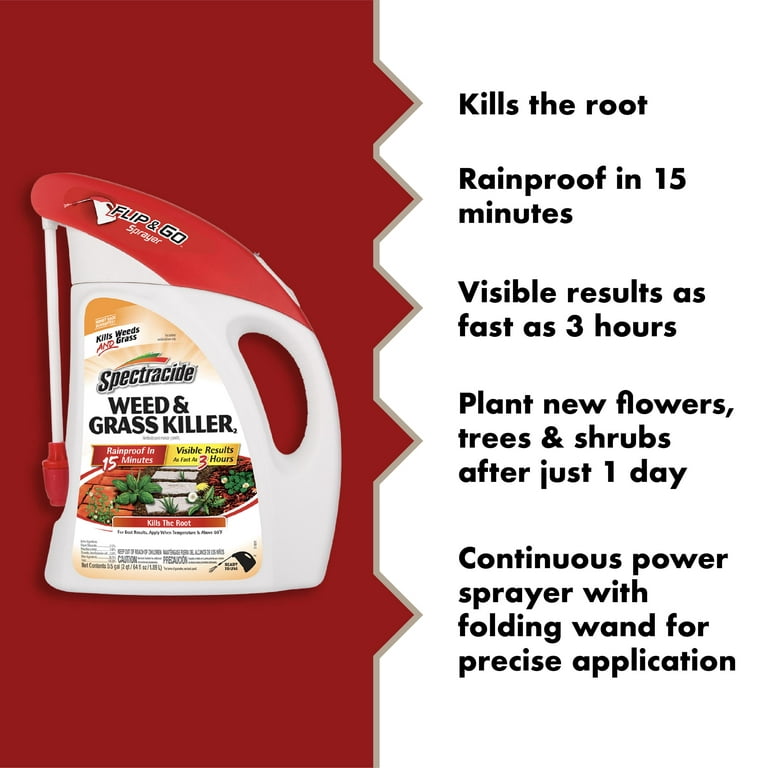 Spectracide Weed & Grass Killer with Flip & Go Sprayer, Kills