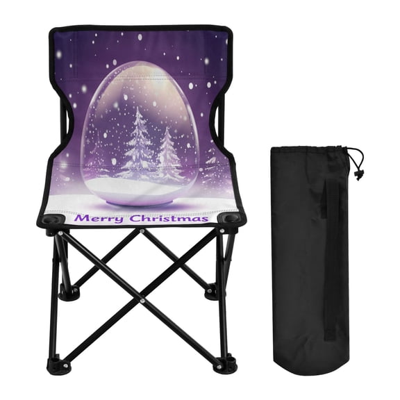 600D Oxford Camping Chair Portable Foldable Chair Supports 220 lbs for Picnic, Fishing, Backpacking Snow and Glass Ball