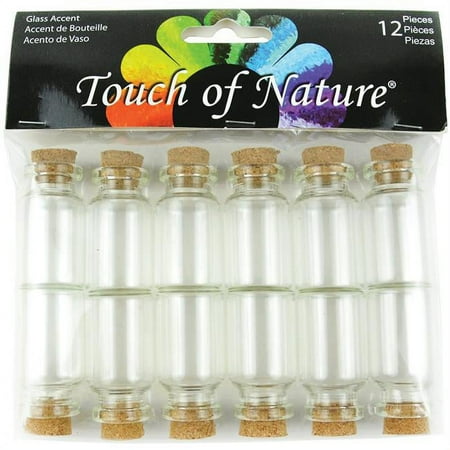 Touch Of Nature Miniature Glass Vials W/Corks 12/Pkg-1.75"