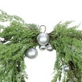 thumbnail image 2 of Northlight 24" Unlit Iced Cedar Silver Ornaments and Bells Artificial Christmas Wreath, 2 of 3