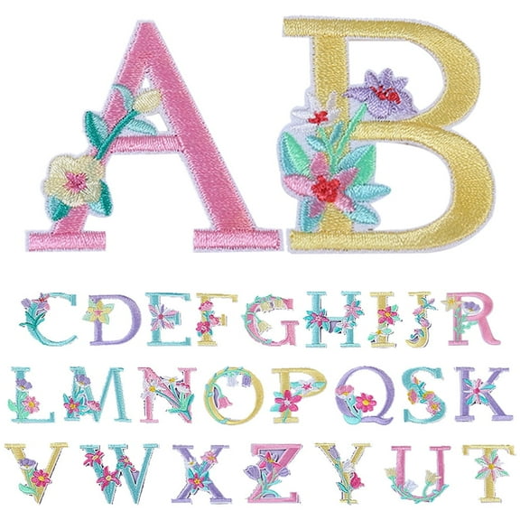 TELOLY 26pcs Iron On Letters for Fabric Sewing Iron On Letters for Clothing DIY Letters Decors