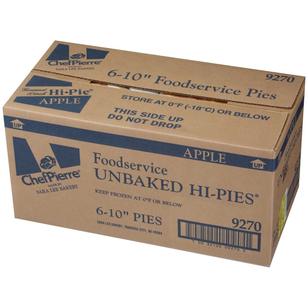 Sara Lee Chef Pierre Unbaked Apple Hi Pie, 10 inch -- 6 per Case.