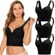 thumbnail image 5 of Pack de 3 sujetadores deportivos sin aros para mujer: acolchados, espalda baja, gran sujeción para yoga/running, diseño que absorbe la humedad., 5 of 6