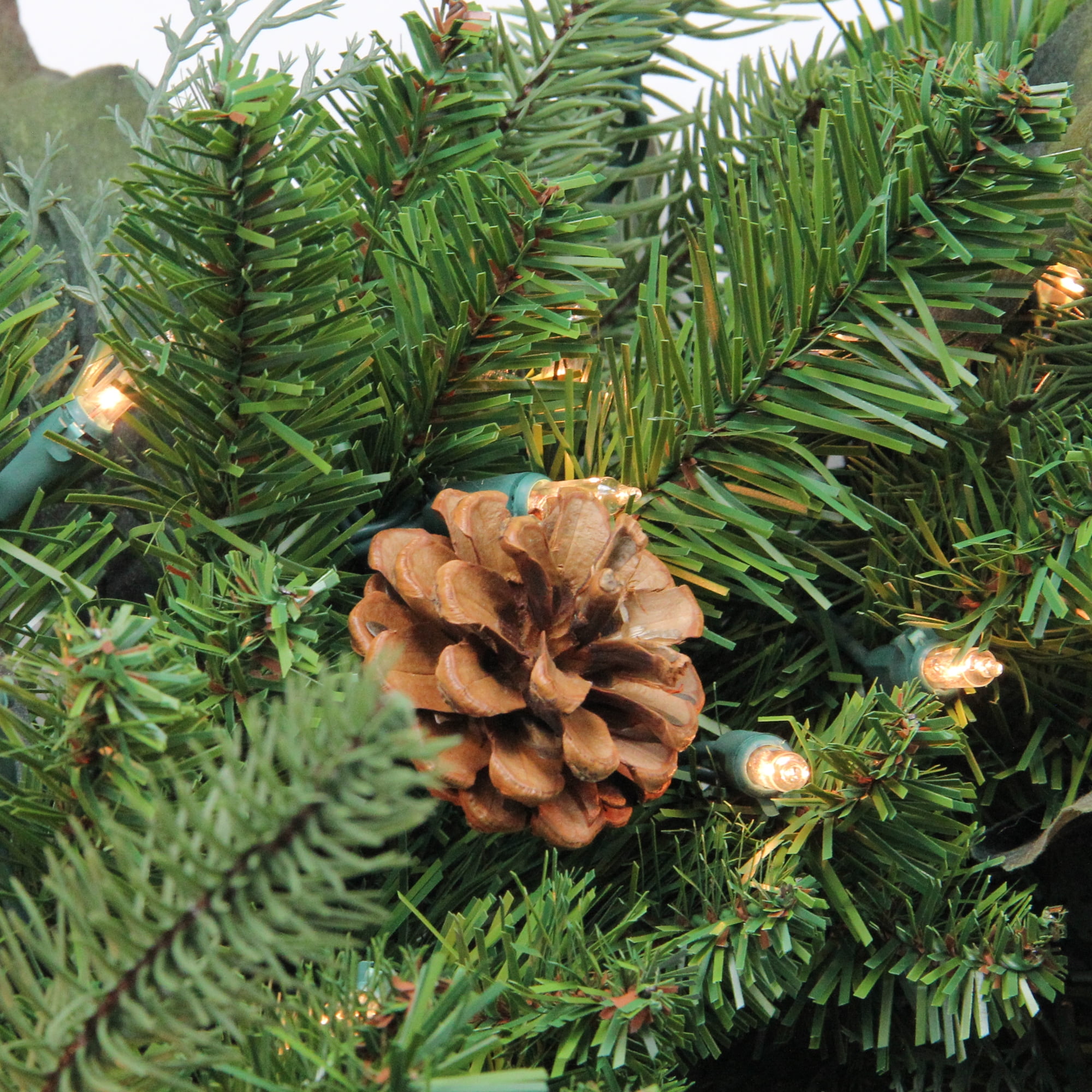 Northlight 9' x 12" Prelit Mixed Winter Pine Artificial Christmas Garland - Clear Lights