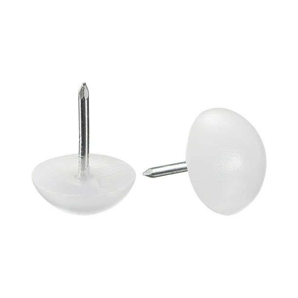 Protector de pata de silla de mesa Clavo deslizante para muebles 16mm Blanco Plástico 60pcs