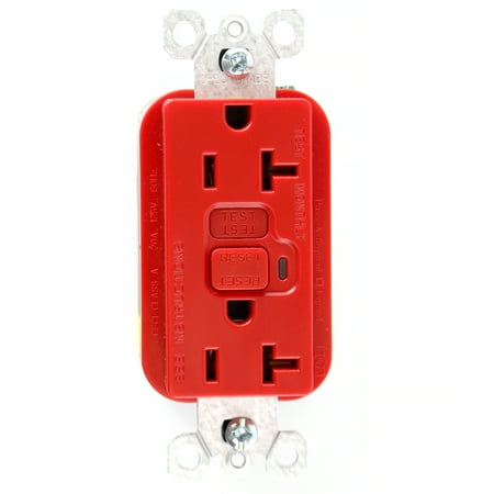 Pass & Seymour 2095-RED GFCI Ground Fault Receptacle / Outlet, 250A 125V, Red