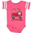 thumbnail image 3 of Inktastic Set My Heart on Fire Valentine Fire Truck with Hearts Boys or Girls Baby Bodysuit, 3 of 5
