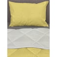 thumbnail image 3 of Checkered Comforter & Sham Bedding Set, Classic English Pattern in Yellow Picnic in Summertime Theme Retro Striped, 3 pcs Duvet Set Microfiber Filling Quilt, 5 Sizes, Yellow White, by Ambesonne, 3 of 4