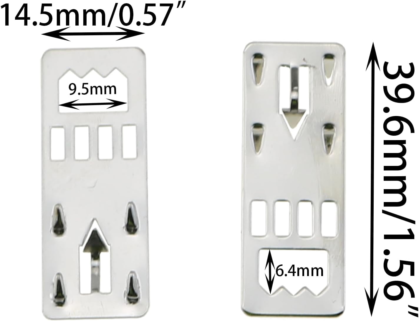 JJEAN-50PCS 39x14mm Metal Concealed Hanging Connecting Piece Quick and Easy Fix Wall Hooks Nailess Picture Frame Hardware Accessories for Foam Board and Prints