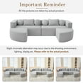thumbnail image 4 of Euroco Boneless Couch Modular Sectional Sofa 114.9" Free-combined Sofa Couch Sofa Bed Compression Sofa with Deep Seating and Curved Design for Living Room, Grey, 4 of 6
