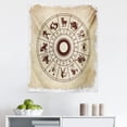 thumbnail image 1 of Astrology Tapestry, Wheel of Horoscope on the Distressed Backdrop Cosmos Occult Print Art, Fabric Wall Hanging Decor for Bedroom Living Room Dorm, 5 Sizes, Brown Beige, by Ambesonne, 1 of 1