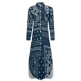 thumbnail image 5 of Paisley Bandana Pattern Shirt Dress Long Sleeve Street Fashion V Neck Oversized Casual Dress Women Evening Dress, 5 of 7