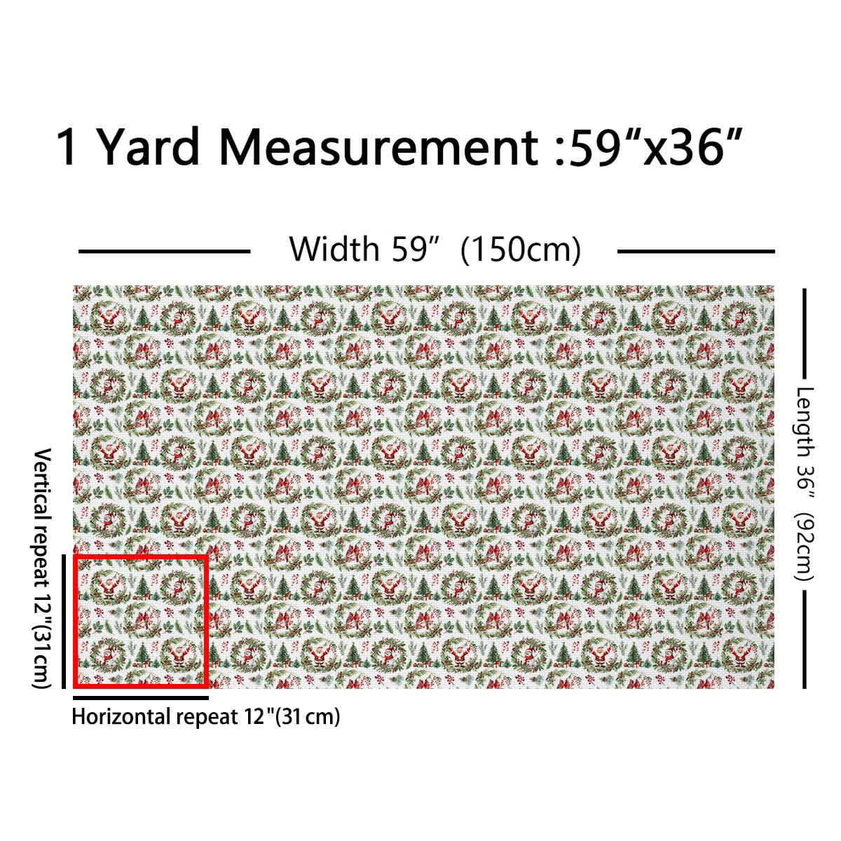 Feelyou Cartoon Santa Claus Fabric by the Yard 2 Yards for Teen, Snowman Bird Home Decor Fabric by the Yard, Merry Christmas Gift Sewing Fabric, Ultra Soft Home Decor