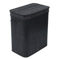 thumbnail image 2 of BirdRock Home Bamboo Double Laundry Hamper with Lid and Cloth Liner - Black, 2 of 5