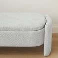 thumbnail image 4 of Ottoman Oval Storage Bench, Multi-Functional 3D Lamb Fleece Fabric End of Bench with Large Storage Space, Long Upholstered Stool for Living Room, Entryway and Bedroom, Gray, 4 of 8