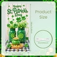thumbnail image 2 of Green Theme St. Patrick's Day Banner Shamrock Pattern Backdrop Gold Coin Decor Lucky Clover Design Clover Background for St. Patrick's Day Party Festival Indoor Decoration, 2 of 9