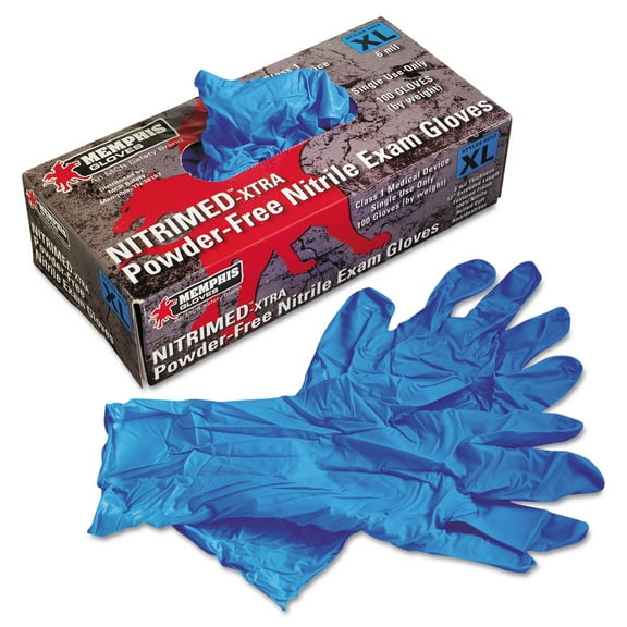 Nitri-Med Disposable Nitrile Gloves, Blue, X-Large, 100/box | Bundle of 5 Boxes
