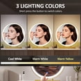 thumbnail image 1 of XNKOLMJ 20" Vanity Makeup Mirror with Light  Large LED Mirror with 3-Color Lighting  360° Round Desk Mirror  Lighted Make Up Mirror for Bedroom Dresser  Tabletop  Circle Light Up Mir, 1 of 8