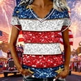 thumbnail image 2 of 250 Anniversary Usa Shirt Women A Fashionable And Casual Printed Short Sleeved Round Neck T Shirt Top For Women, 2 of 4