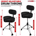 thumbnail image 4 of 5 Core Drum Throne 5" Padded Split Spine Support 4 Legged 441Lb Capacity Stool w Backrest, 4 of 11