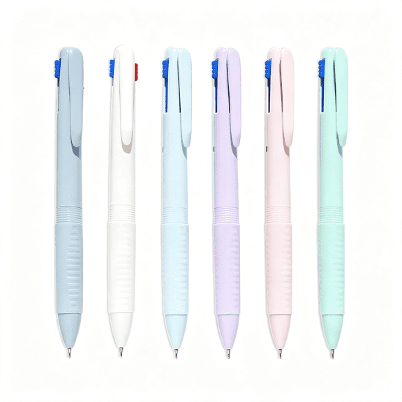 CCOCC Multicolor Ballpoint Pen 0.5,4-In-1 Colored Pens Fine Point,Ballpoint Gift Pens for Planner Journaling,Assorted Ink,4 in 1 Pen 6-Count