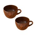 thumbnail image 1 of Oleegame 2PC Glass Bottle Wood Primitive Coffee Beer Handmade Tea Milk Natural Mug Kitchen，Dining & Bar Brown, 1 of 4