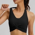 thumbnail image 5 of Feancey Twist Front Tank Tops for Women High Stretchy Halter Yoga Shirts Removable Pad Running Sports Bras Breathable Workout Tank Top Bra Black XXL, 5 of 9