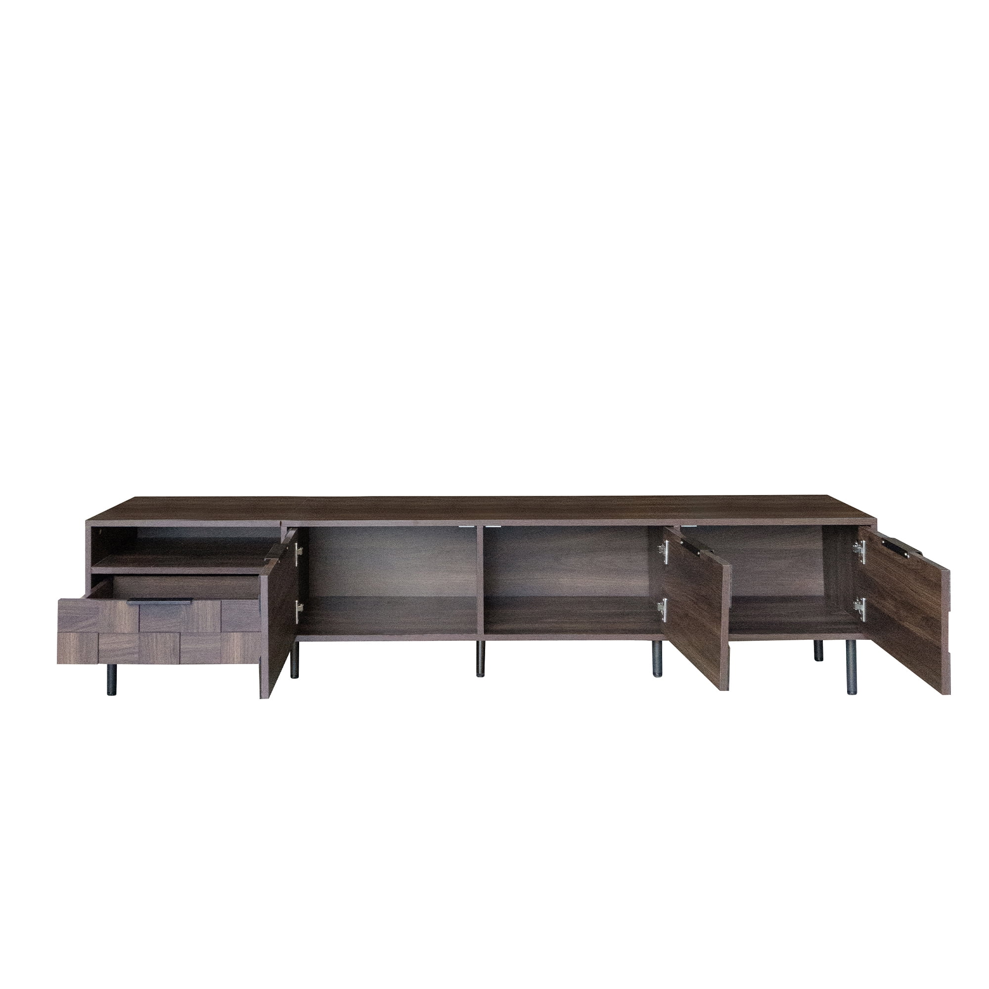 Homy Casa 78.7" TV Stand for 75 Inch TV with Drawer and Cabinets, Mid Century Wood Media Console