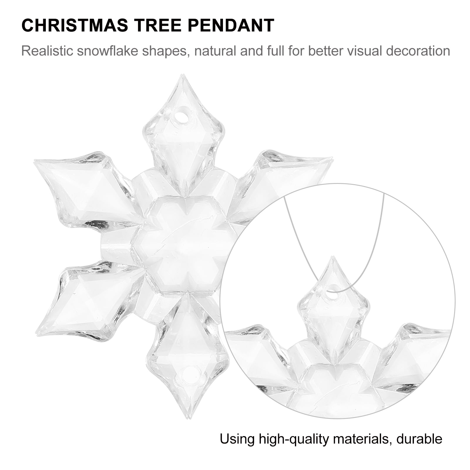 Masteelf 72 pcs  Craft Acrylic Clear Crystal Snowflakes Ornaments Christmas Decorations