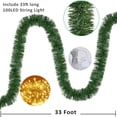 thumbnail image 5 of Gomaty 33FT Artificial Pine Christmas Garland Winter Greenery Garland with 100LED String Lights for Holiday Season Mantel Fireplace Table Runner Centerpiece Decoration, 5 of 7