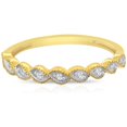 thumbnail image 3 of Yellow Gold-Plated Sterling Silver and Diamond Swirl Band Ring (1/10 cttw, I-J Color, I2-I3 Clarity), Size 7, 3 of 4