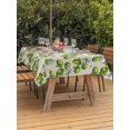 thumbnail image 3 of Outdoor Tablecloth with Umbrella Hole for Patio/Picnic/Party/Camping, Green Lemons Waterproof Table Cloth Rectangle Table Cover Washable, Summer Watercolor Blue Bows Fruits on Linen (52"x 70"), 3 of 9